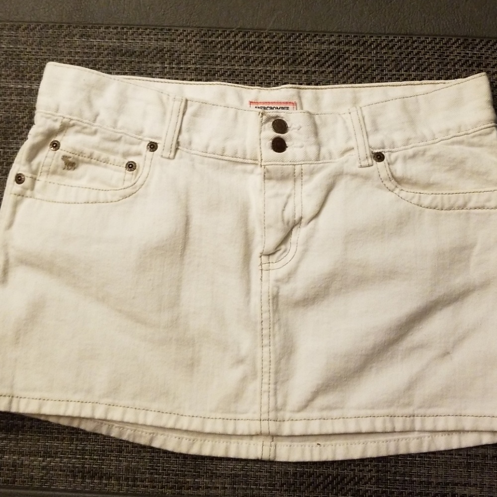 Abercrombie & fitch white jean skirt